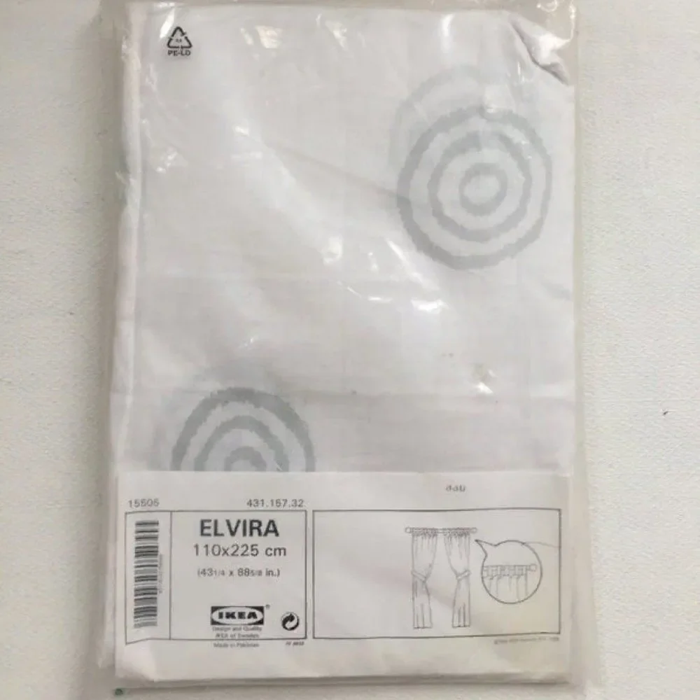 NWT IKEA Elvira Two White Curtains 43 1/4 x 88 5/8